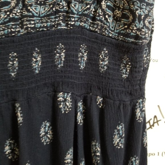 Bila dress XXL abstract geometric tribal floral crochet neck midi maxi boho - Picture 11 of 14